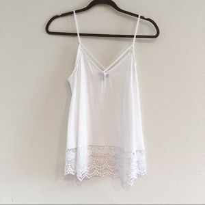 Express Criss-Cross Lace Hem Cami
